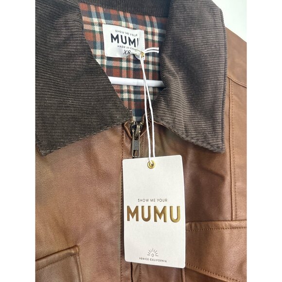 Show Me Your Mumu Maverick Bomber Jacket in Chestnut Brown XSmall New Womens - Picture 8 of 16